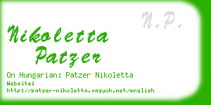 nikoletta patzer business card